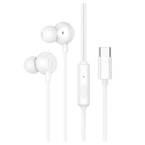 Наушники проводные Hoco M117 вакуумные Type-C с микрофоном white Наушники проводные Hoco M117 вакуумные Type-C с микрофоном white