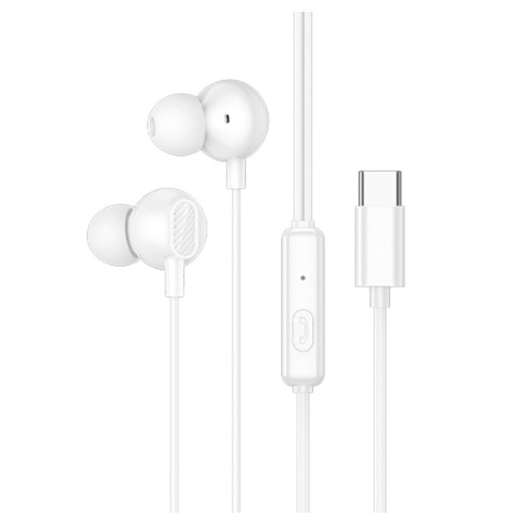 Наушники проводные Hoco M117 вакуумные Type-C с микрофоном white Наушники проводные Hoco M117 вакуумные Type-C с микрофоном white