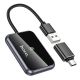 Адаптер автомобильный беспроводной Hoco HU1 CarPlay USB/ Type-C metal grey