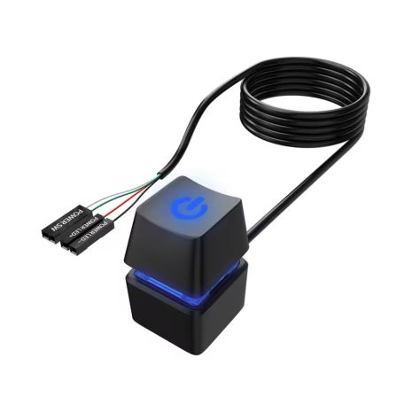 Выносная кнопка включения ПК NNBILI с LED подсветкой, JFP1 Power switch interface (KB1) 2m Black
