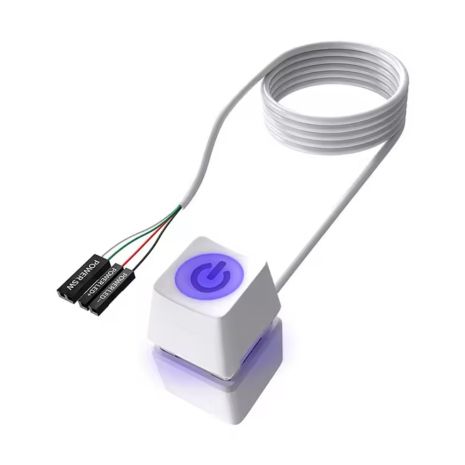 Выносная кнопка включения ПК NNBILI с LED подсветкой, JFP1 Power switch interface (KW1) 2m White