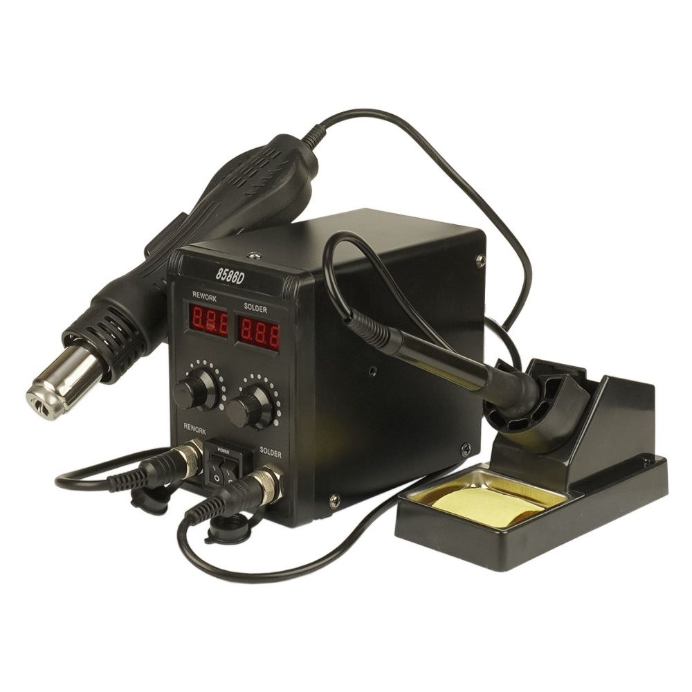 Паяльная станция Aida 8586D, фен с датчиком наклона (700W), паяльник с термоэлементом Hakko (60W), цифровая индикация Паяльная станция Aida 8586D, фен с датчиком наклона (700W), паяльник с термоэлементом Hakko (60W), цифровая индикация