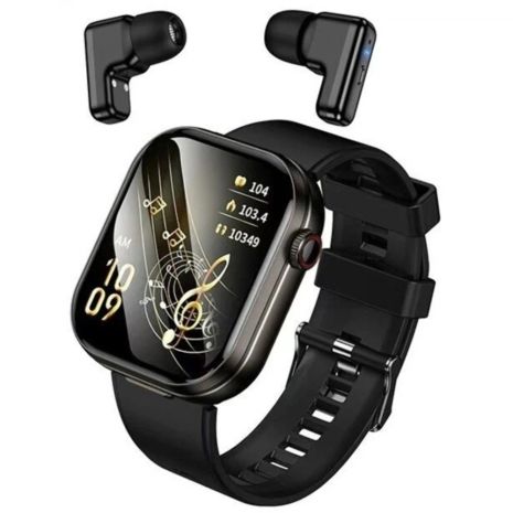 Смарт часы Hoco DYD05 2в1 с TWS гарнитурой и функцией звонка black