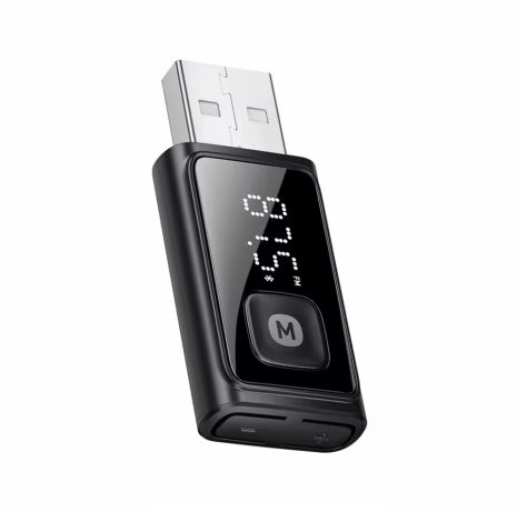 FM-модулятор ESSAGER ES-BT17 трансмиттер LED-дисплей BT5.4 USB-A 19x46x8mm, Black