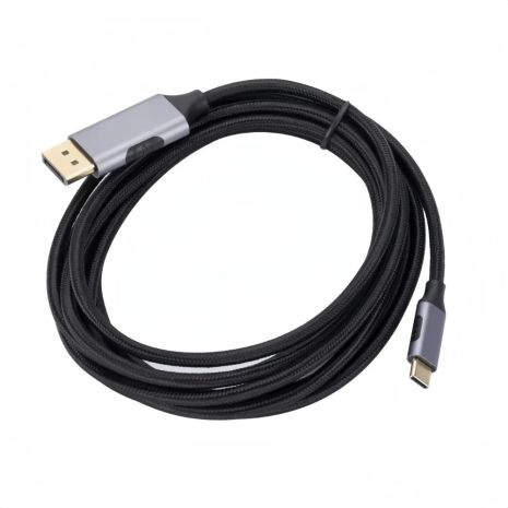 Кабель-адаптер Type-C to DisplayPort 1.4 8K-60Hz/4K-144Hz/2K-240Hz DP1.4 2m Black-gray
