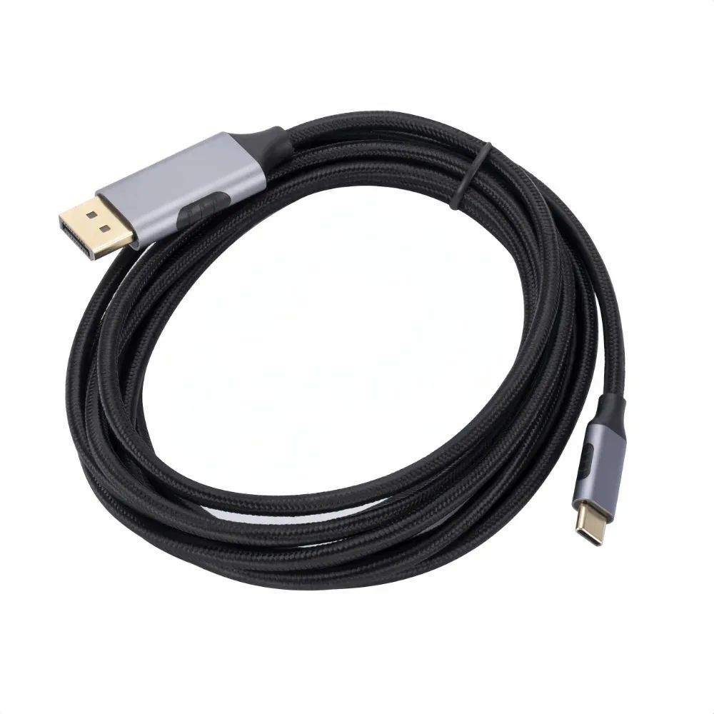 Кабель-адаптер Type-C to DisplayPort 1.4 8K-60Hz/4K-144Hz/2K-240Hz DP1.4 2m Black-gray Кабель-адаптер Type-C to DisplayPort 1.4 8K-60Hz/4K-144Hz/2K-240Hz DP1.4 2m Black-gray
