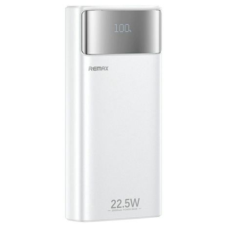 Power bank Remax FC-12 20000mAh 22.5W PD+QC + кабель Type-C/ Lightning, с фонариком, белый