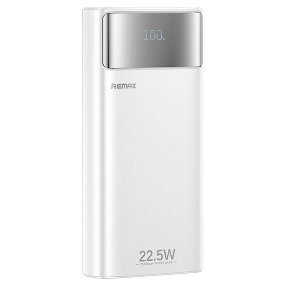 Power bank Remax FC-12 20000mAh 22.5W PD+QC + кабель Type-C/ Lightning, з ліхтариком, білий Power bank Remax FC-12 20000mAh 22.5W PD+QC + кабель Type-C/ Lightning, з ліхтариком, білий