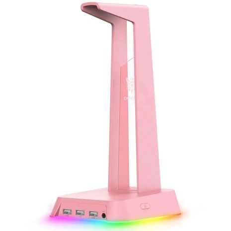 Держатель наушников Onikuma RGB Gaming ST-2 |3USB, AUX| pink