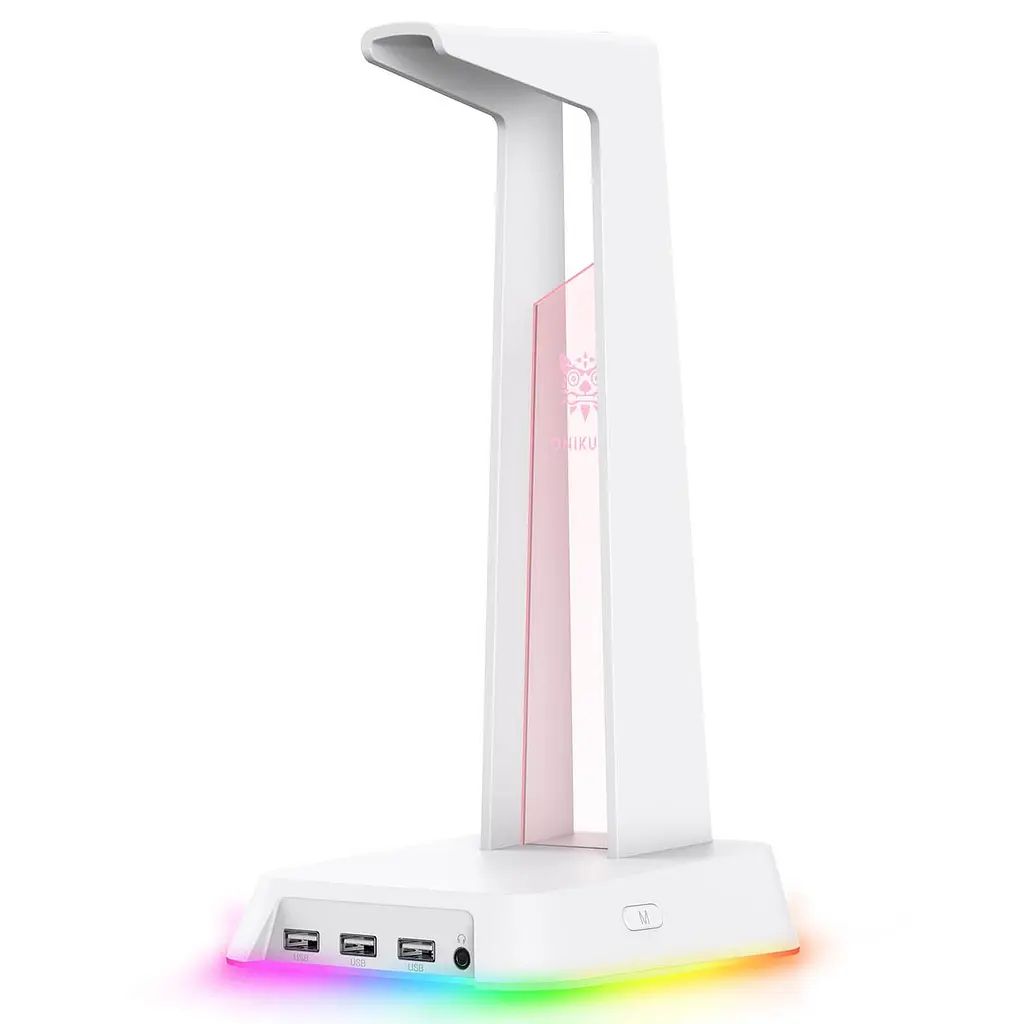 Держатель наушников Onikuma RGB Gaming ST-2 |3USB, AUX| white Держатель наушников Onikuma RGB Gaming ST-2 |3USB, AUX| white