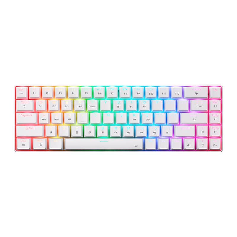 Клавиатура XTRIKE ME Tri-mode mechanical wireless keyboard GK-995W WH |68 Keys, BT/2.4G/Type-C, RGB, EN Layout| white Клавиатура XTRIKE ME Tri-mode mechanical wireless keyboard GK-995W WH |68 Keys, BT/2.4G/Type-C, RGB, EN Layout| white