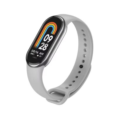 Ремешок Metall-Silicone с металлическим креплением для Xiaomi Mi Band 8/8 NFC, Mi Band 9, Mi Band 10 Original Design Grey