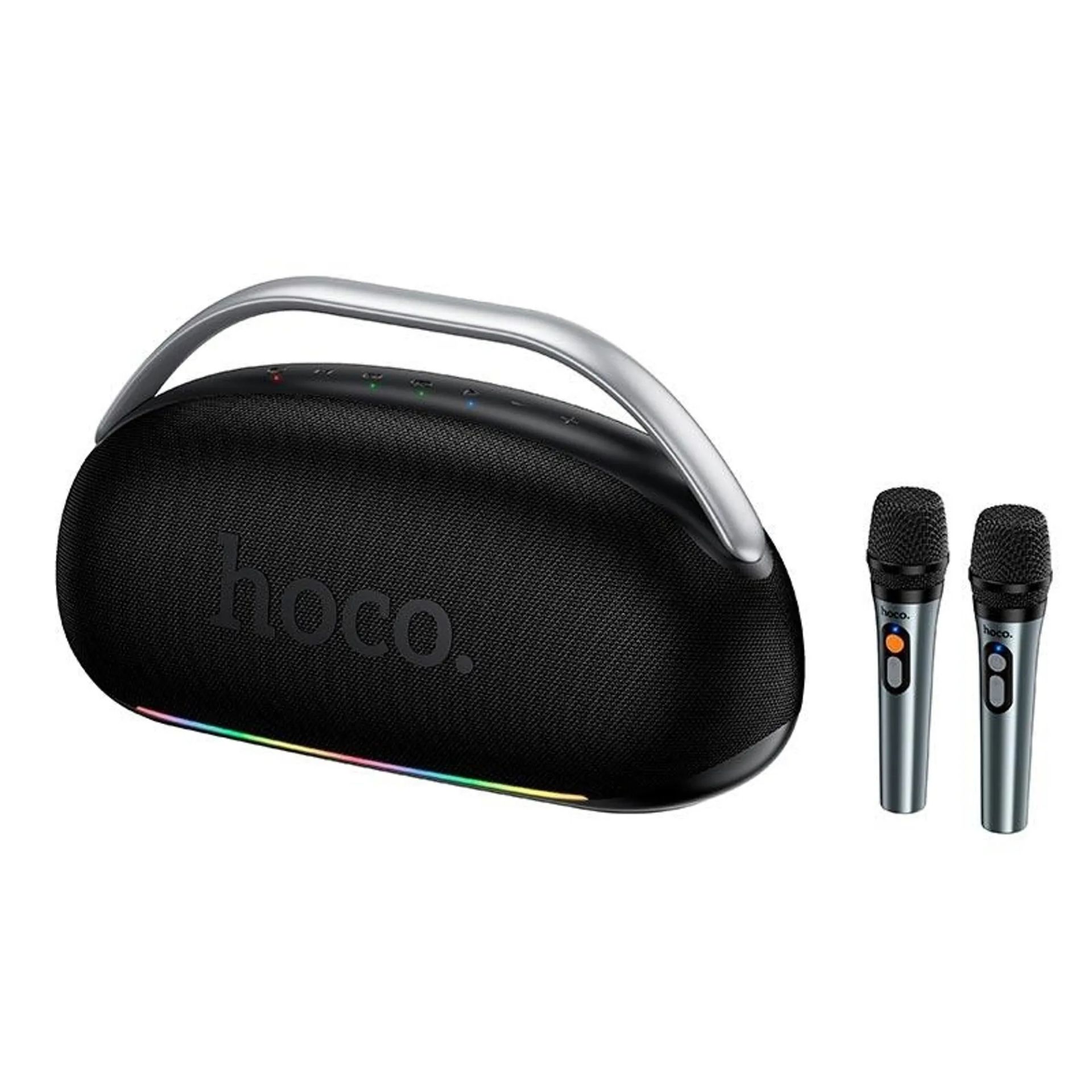 Акустика-караоке HOCO Melody portable BT speaker HT2 BT5.4/USB/TF/AUX, TWS, DSP, 300W, 8h| black Акустика-караоке HOCO Melody portable BT speaker HT2 BT5.4/USB/TF/AUX, TWS, DSP, 300W, 8h| black