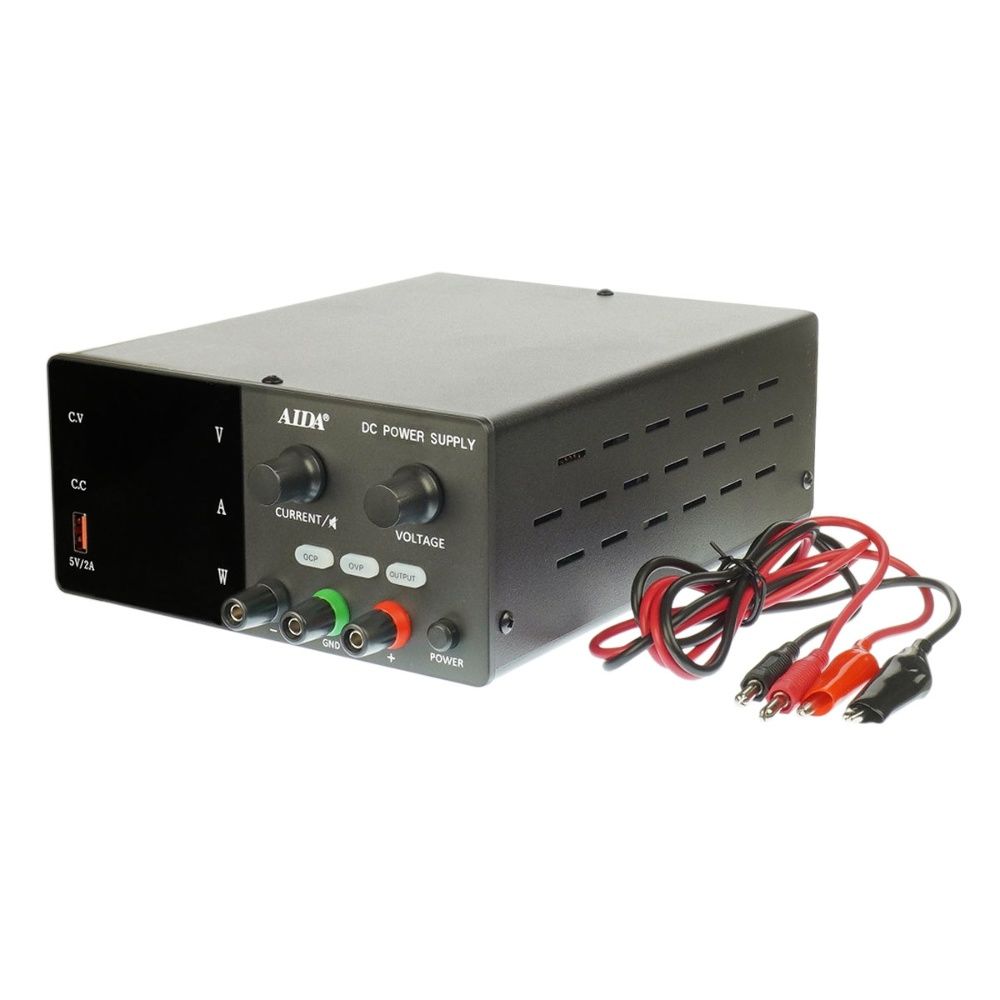 Блок питания лабораторный Aida TPS3010, 30V, 10A, импульсный, с цифровой индикацией (V/A/W), USB 5V/2A Блок питания лабораторный Aida TPS3010, 30V, 10A, импульсный, с цифровой индикацией (V/A/W), USB 5V/2A