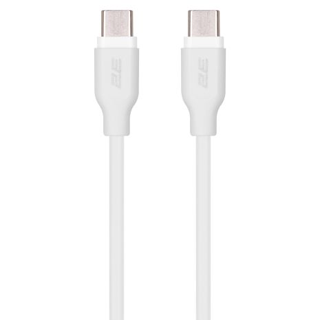 Кабель 2E USB-C - USB-C, Glow, 60W, 1m, white Кабель 2E USB-C - USB-C, Glow, 60W, 1m, white