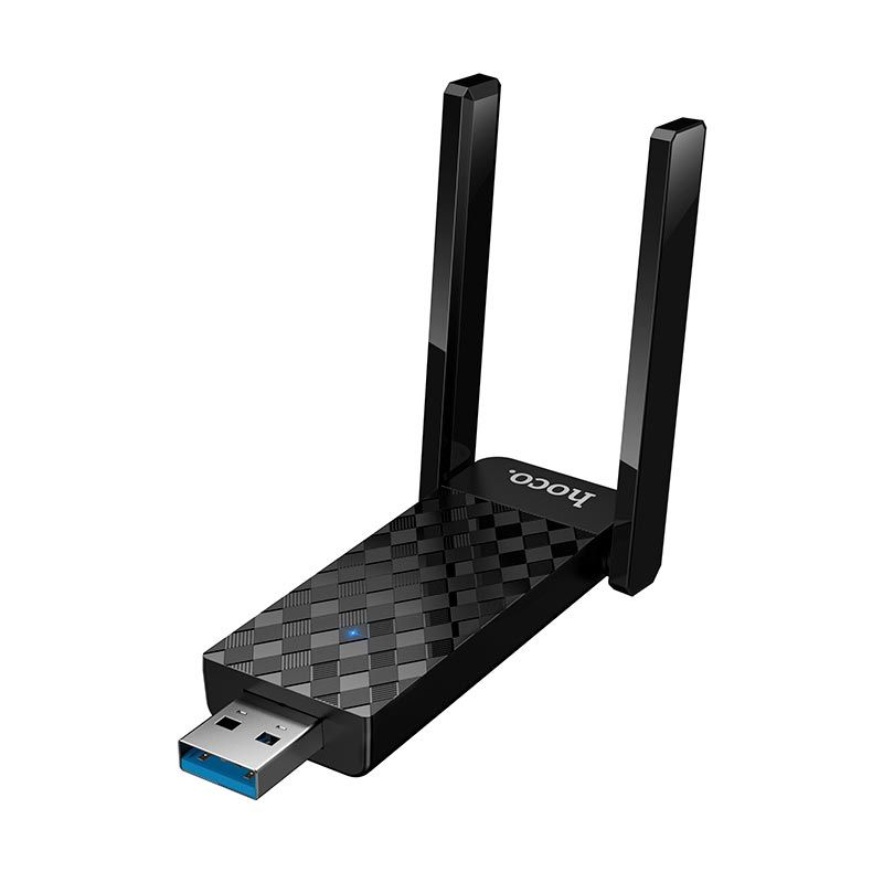 Wi-fi адаптер Hoco HI34 USB 600Mbps 3dBi 2 антены чёрный Wi-fi адаптер Hoco HI34 USB 600Mbps 3dBi 2 антены чёрный