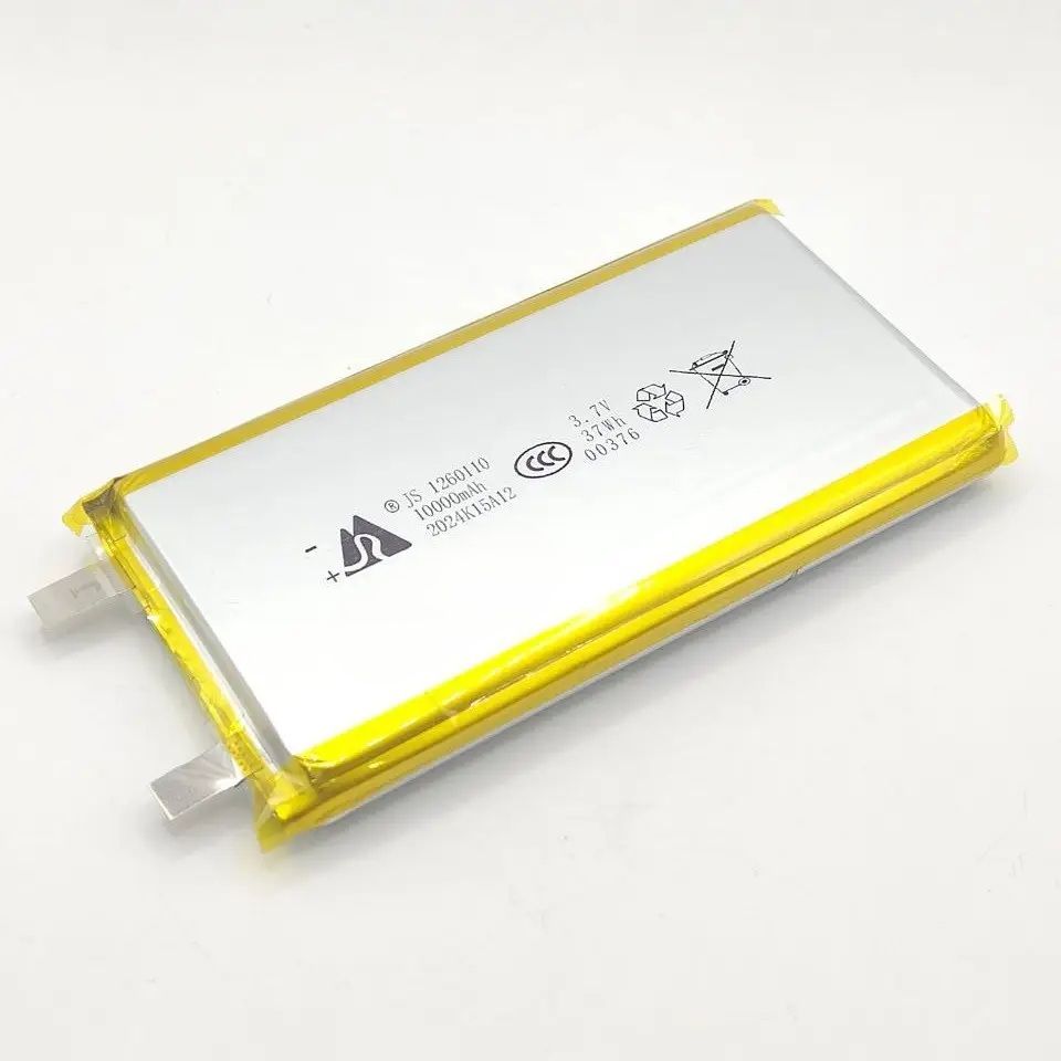 Аккумулятор литий-полимерный 10000 mAh 3.7v / 1260110 / 110x60x12 mm с клеммами Аккумулятор литий-полимерный 10000 mAh 3.7v / 1260110 / 110x60x12 mm с клеммами