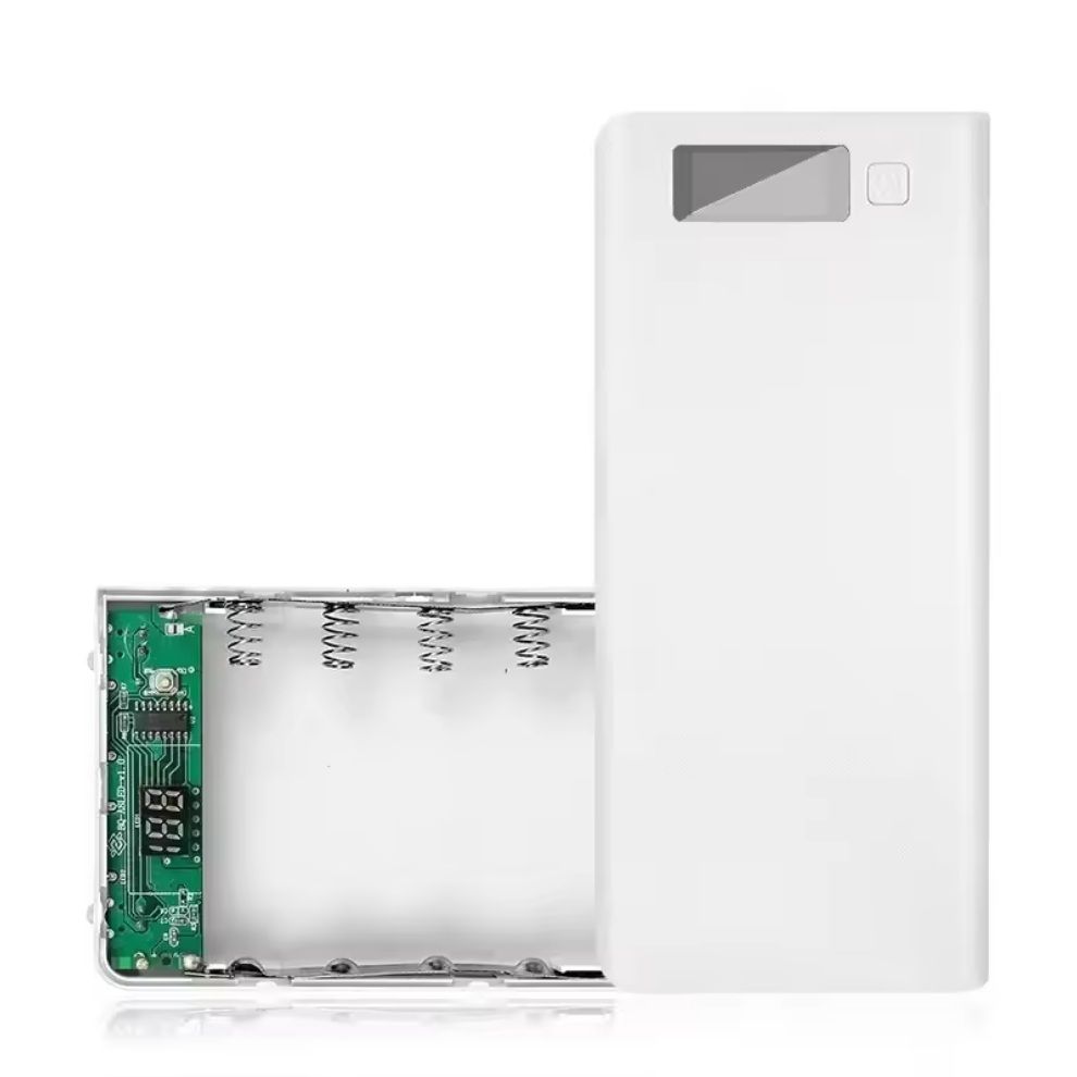 Корпус повербанка DIY C18 8x18650 (Up To 20000mAh) LED Number Display Type-C, Micro, 2xUSB out 10W, Torchlight, WHITE Корпус повербанка DIY C18 8x18650 (Up To 20000mAh) LED Number Display Type-C, Micro, 2xUSB out 10W, Torchlight, WHITE