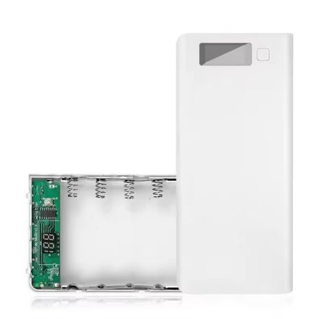 Корпус повербанка DIY C18 8x18650 (Up To 20000mAh) LED Number Display Type-C, Micro, 2xUSB out 10W, Torchlight, WHITE Корпус повербанка DIY C18 8x18650 (Up To 20000mAh) LED Number Display Type-C, Micro, 2xUSB out 10W, Torchlight, WHITE