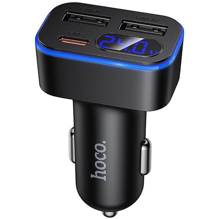 Автомобильное зарядное устройство Hoco Z63A 2USB/ Type-C PD QC 42W c дисплеем black Автомобильное зарядное устройство Hoco Z63A 2USB/ Type-C PD QC 42W c дисплеем black