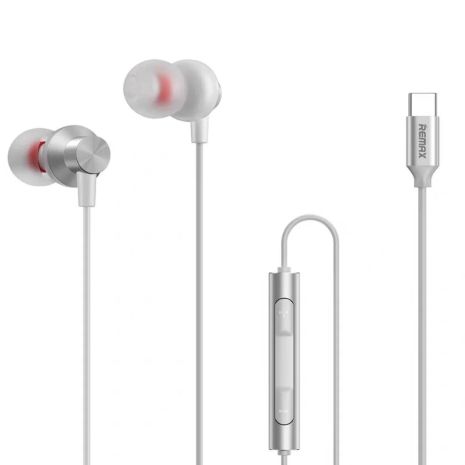 Наушники REMAX Type-C Metal Wired Earphone RM-560 silver