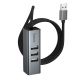 Адаптер перехідник Hoco HB1D 4в1 USB to 3 USB/RJ45 metal gray