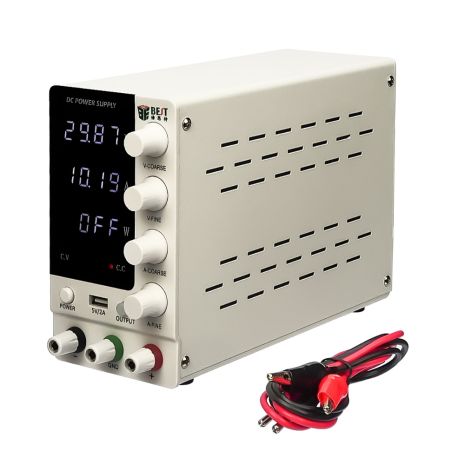 Блок питания лабораторный Best BST-3010D, 30V 10A, импульсный, с цифровой индикацией (V/A/W), USB 5V/2A