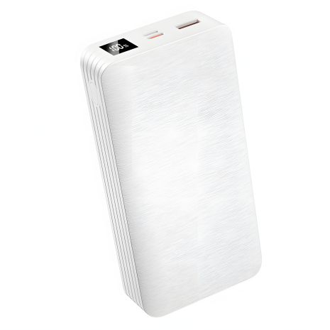 Повербанк XO PR144 (20000mAh / Out: USB-A 22.5W QC3.0, Type-C PD 20W / In: Lightning, Type-C 18W) з LED Дисплеєм, Білий Повербанк XO PR144 (20000mAh / Out: USB-A 22.5W QC3.0, Type-C PD 20W / In: Lightning, Type-C 18W) з LED Дисплеєм, Білий